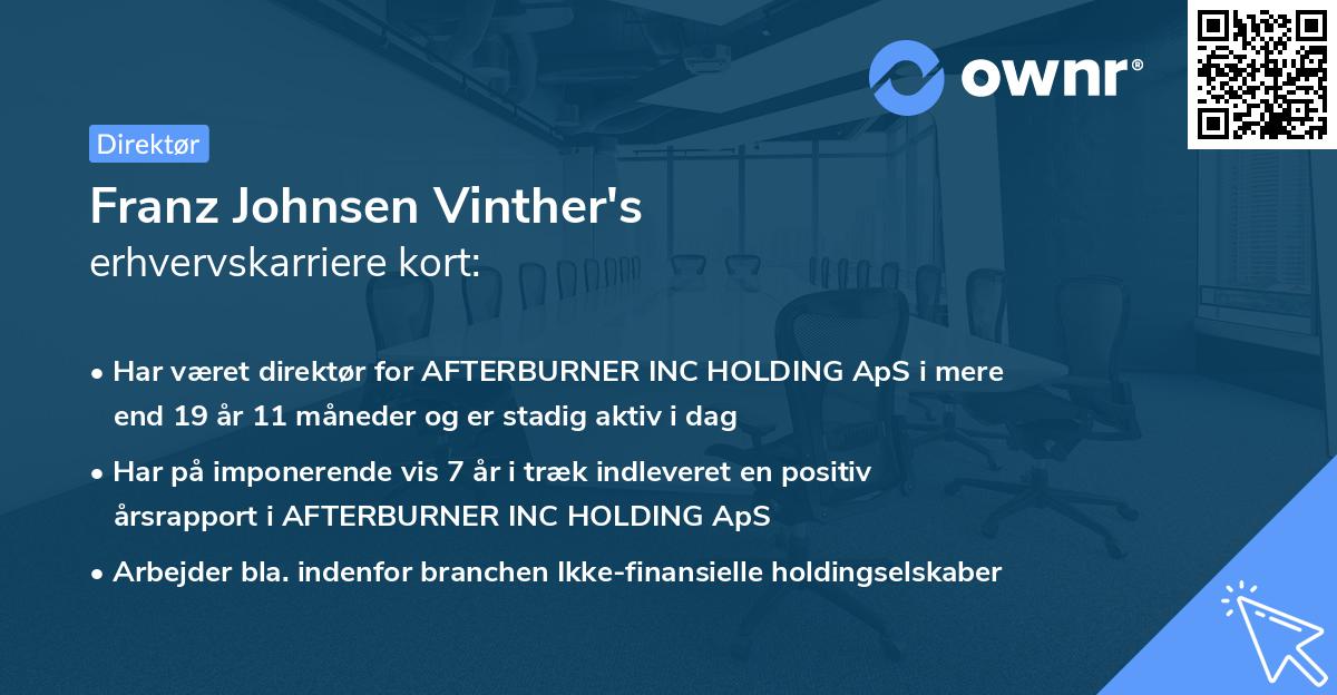 Franz Johnsen Vinther's erhvervskarriere kort
