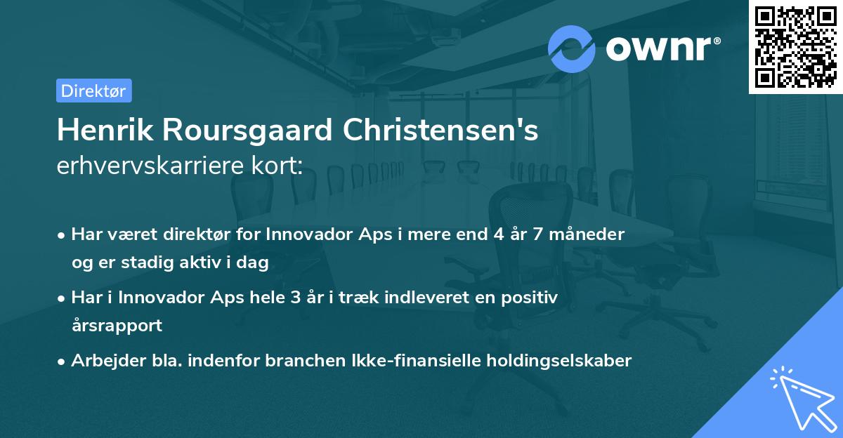 Henrik Roursgaard Christensen's erhvervskarriere kort