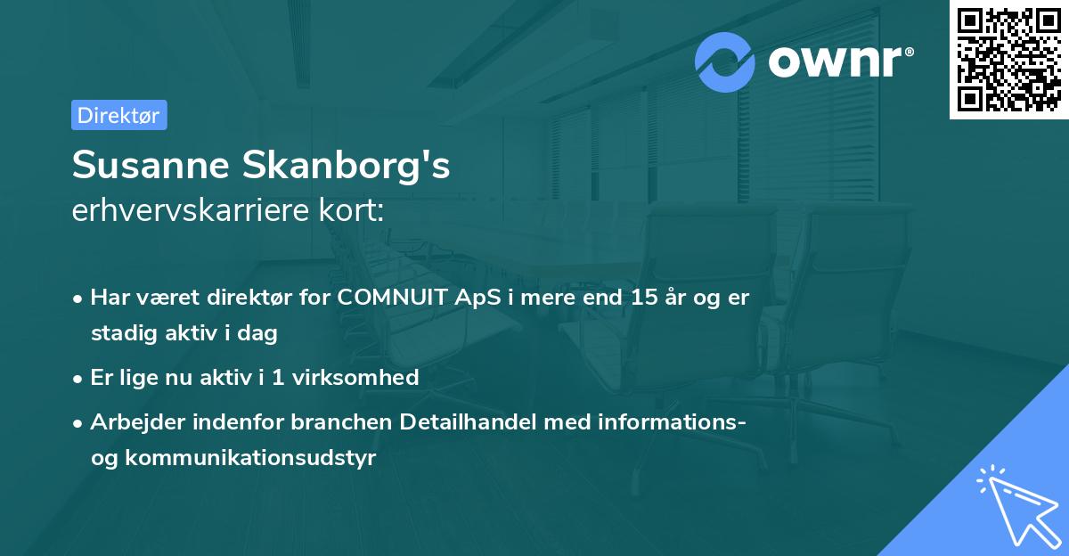 Susanne Skanborg's erhvervskarriere kort