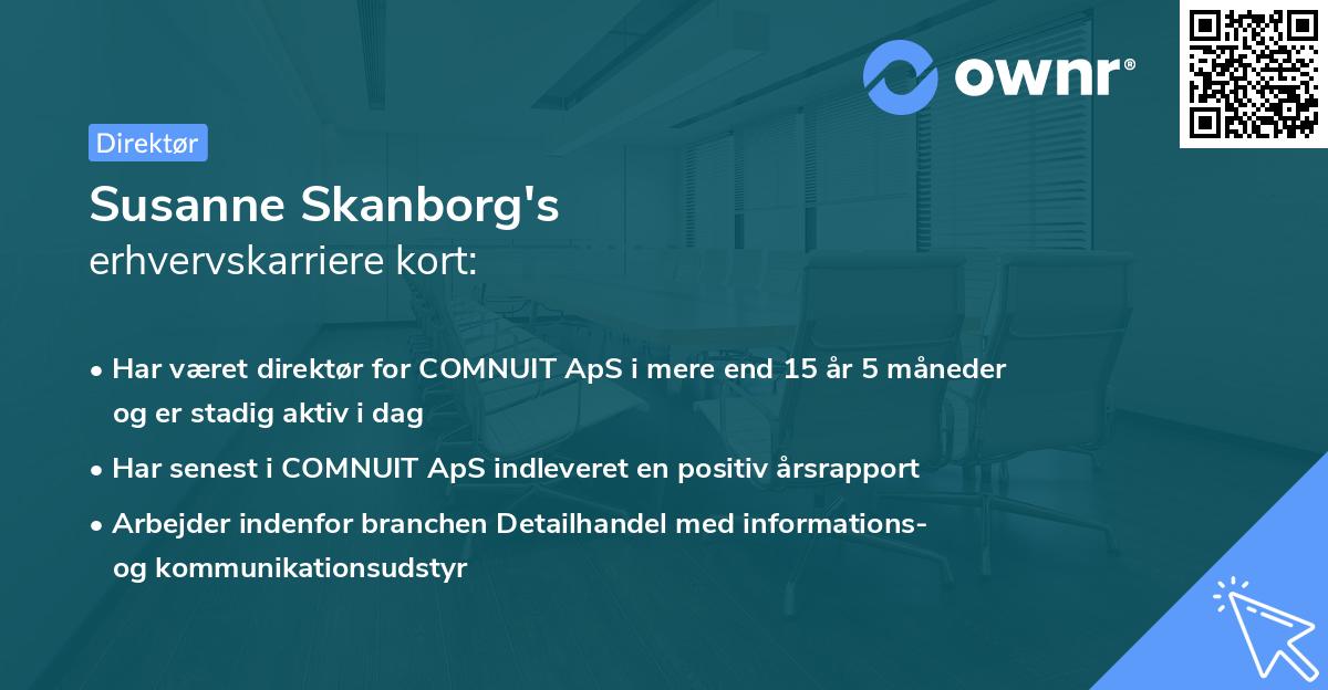 Susanne Skanborg's erhvervskarriere kort
