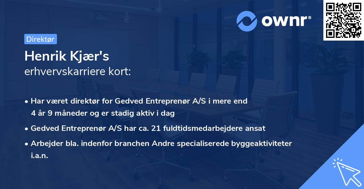 Henrik Kjær's erhvervskarriere kort