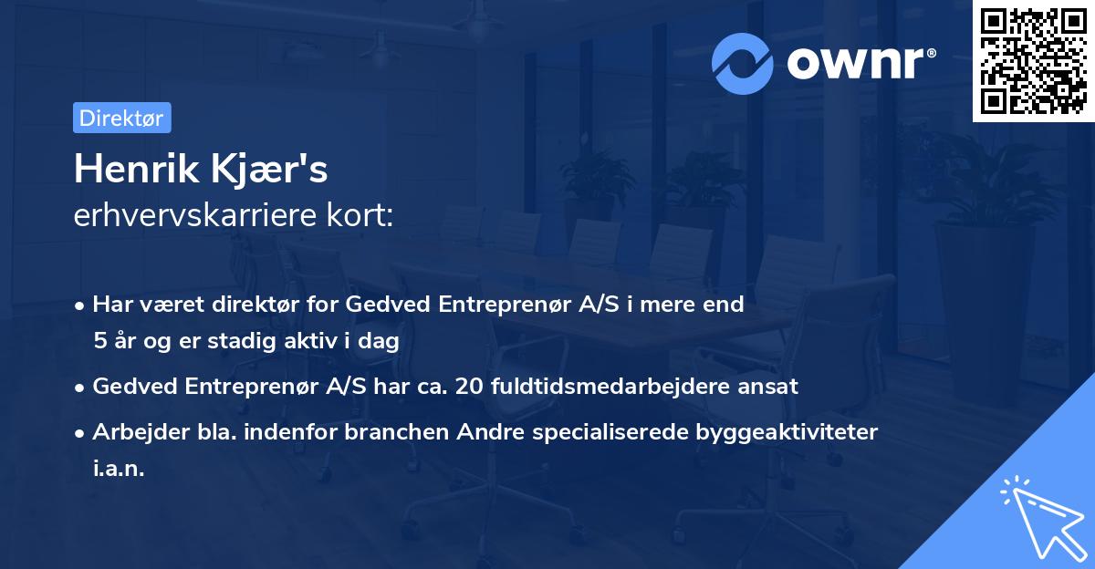 Henrik Kjær's erhvervskarriere kort