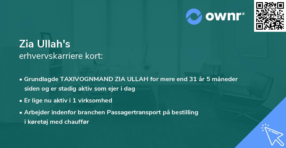 Zia Ullah's erhvervskarriere kort