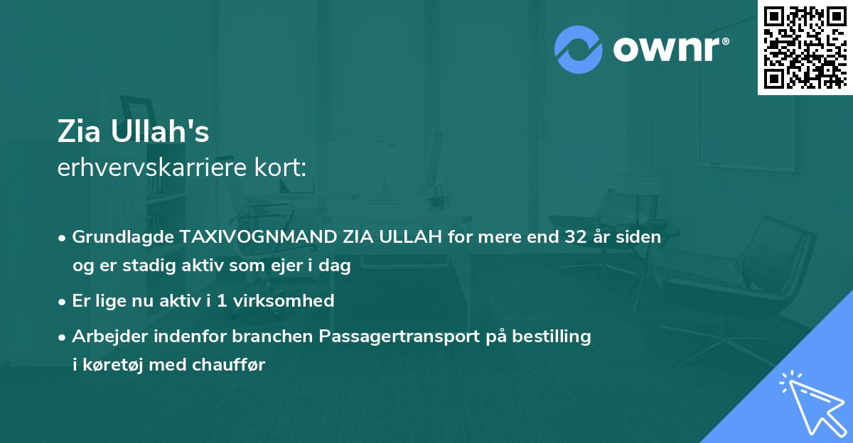 Zia Ullah's erhvervskarriere kort