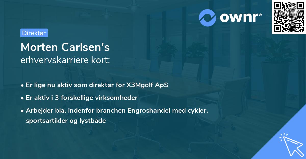 Morten Carlsen's erhvervskarriere kort