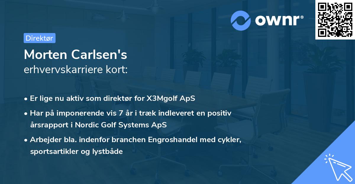 Morten Carlsen's erhvervskarriere kort