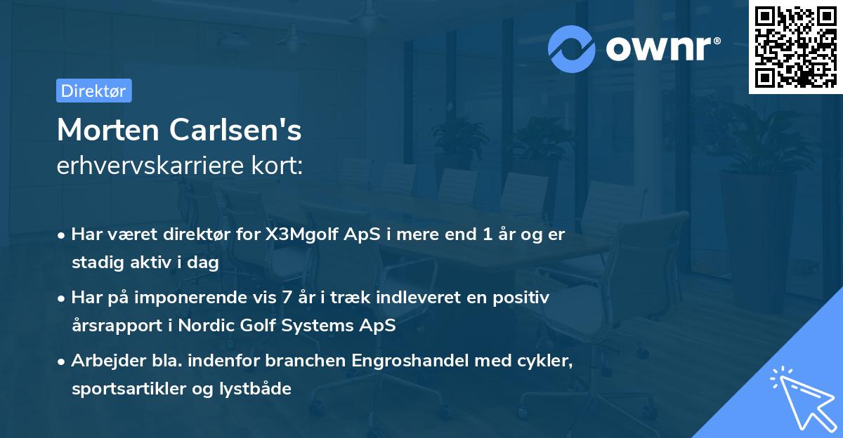 Morten Carlsen's erhvervskarriere kort