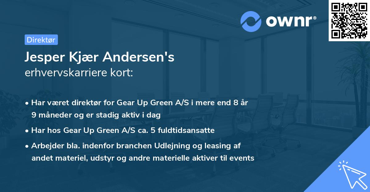 Jesper Kjær Andersen's erhvervskarriere kort