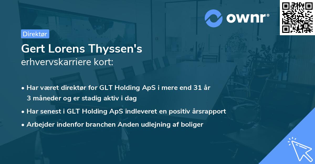 Gert Lorens Thyssen's erhvervskarriere kort