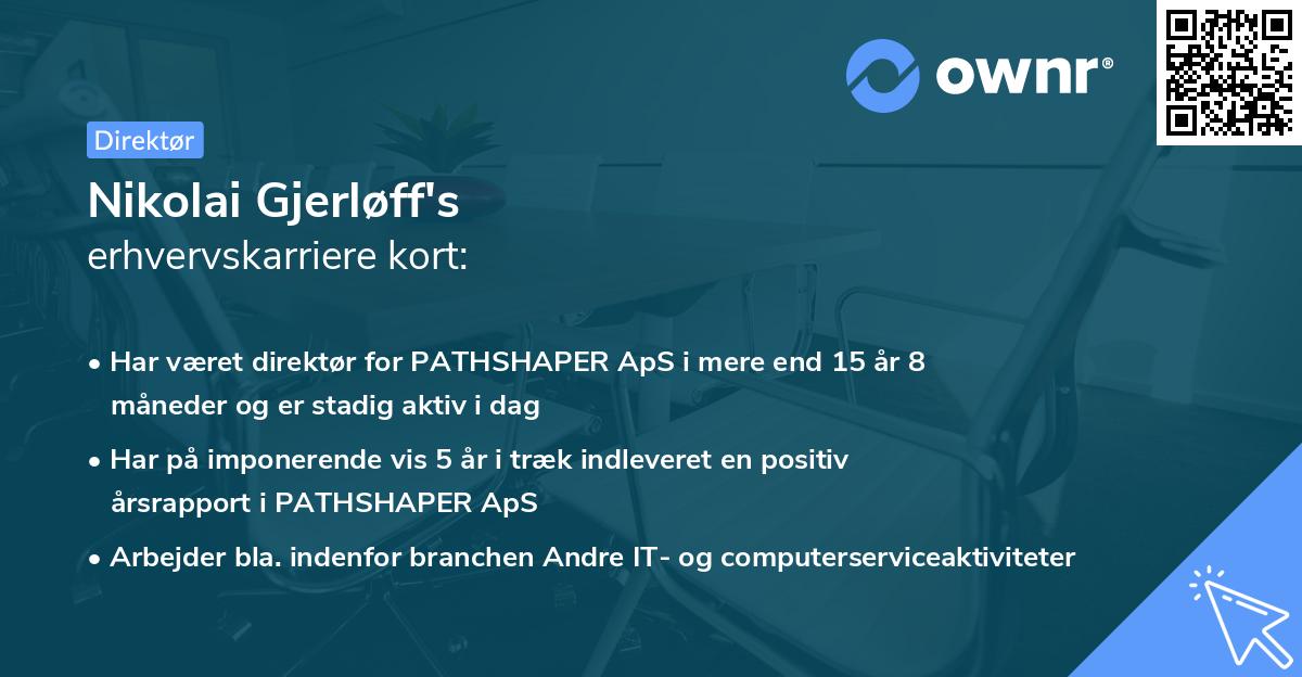 Nikolai Gjerløff's erhvervskarriere kort