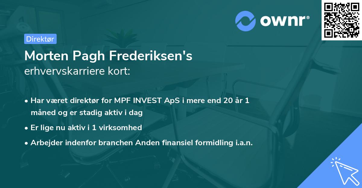 Morten Pagh Frederiksen's erhvervskarriere kort