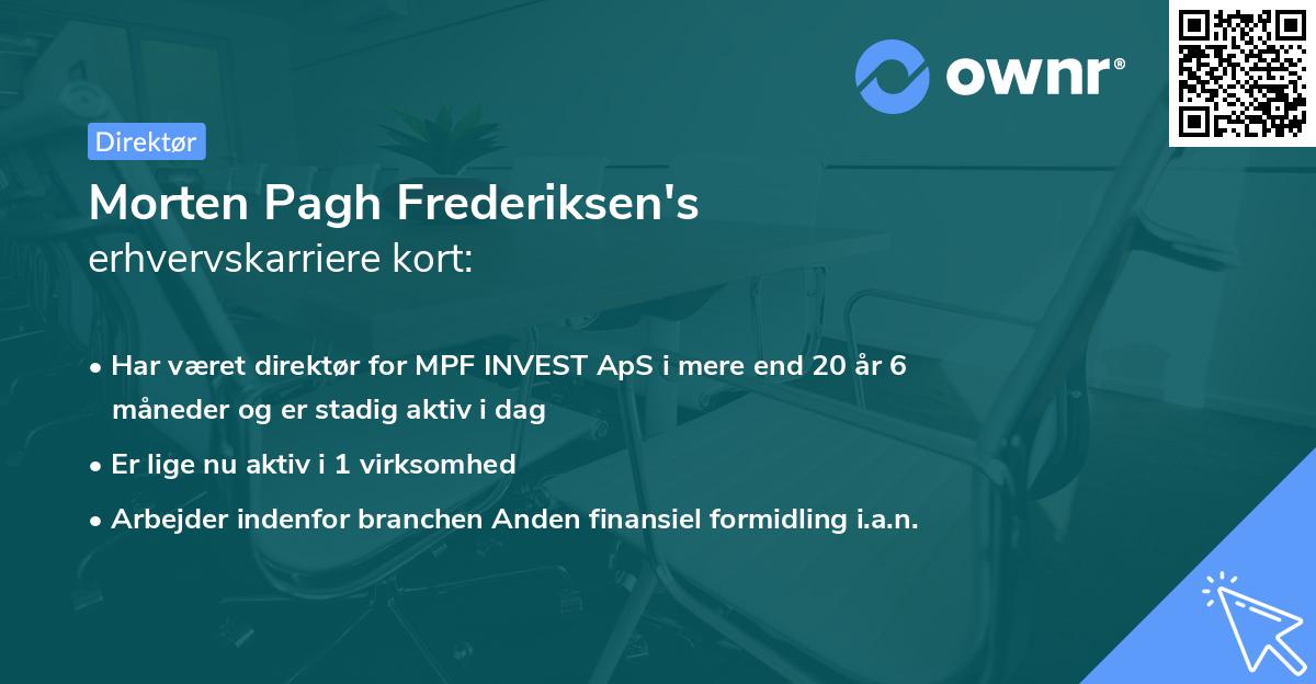 Morten Pagh Frederiksen's erhvervskarriere kort