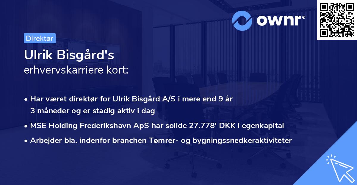 Ulrik Bisgård's erhvervskarriere kort