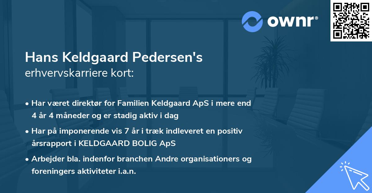 Hans Keldgaard Pedersen's erhvervskarriere kort