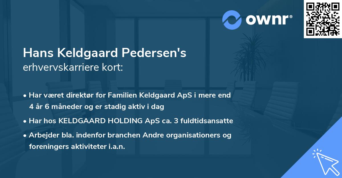 Hans Keldgaard Pedersen's erhvervskarriere kort