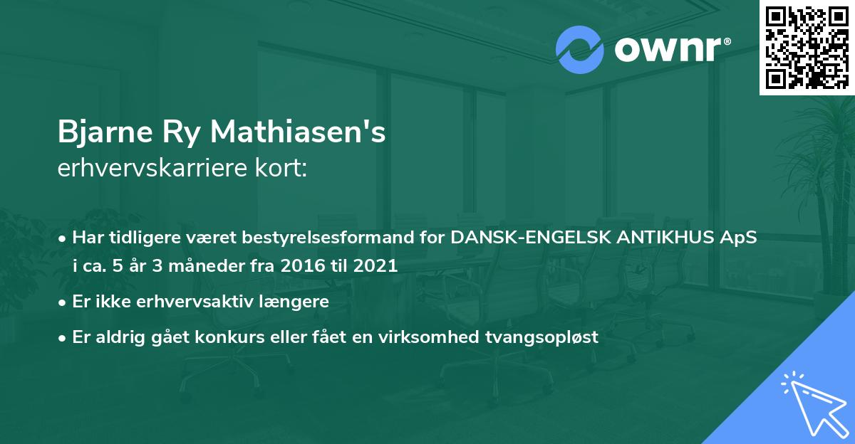 Bjarne Ry Mathiasen's erhvervskarriere kort