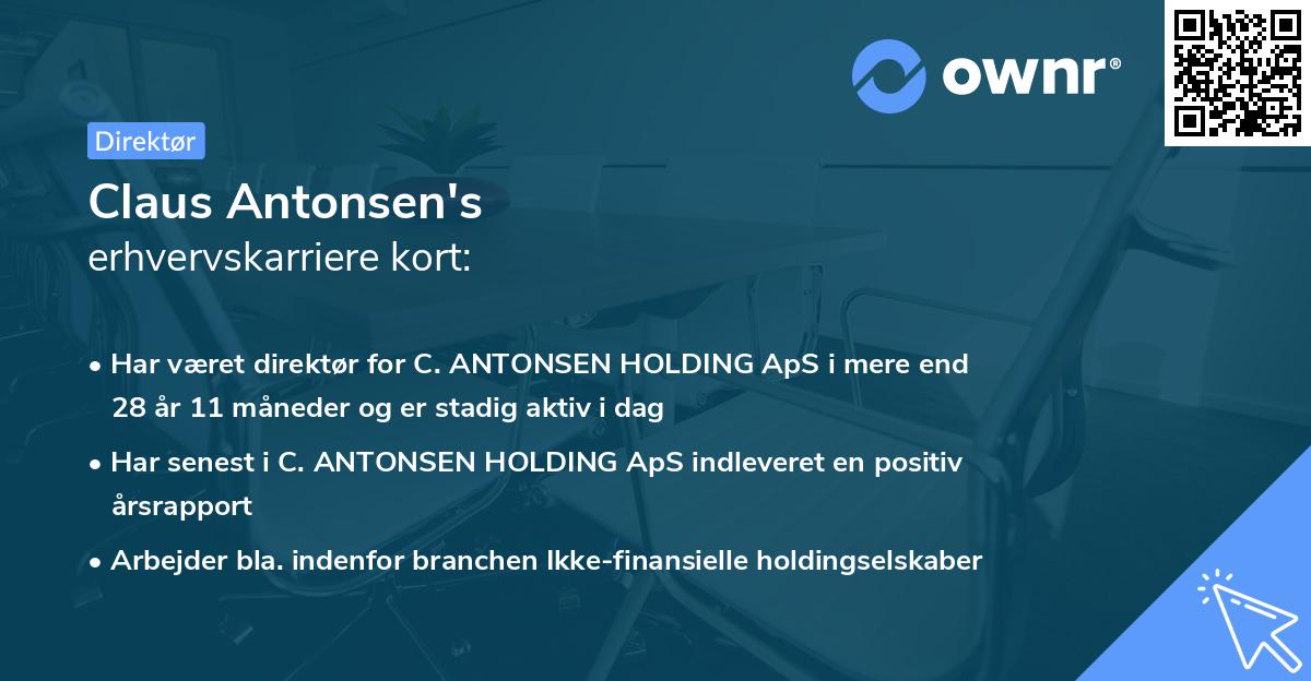 Claus Antonsen's erhvervskarriere kort