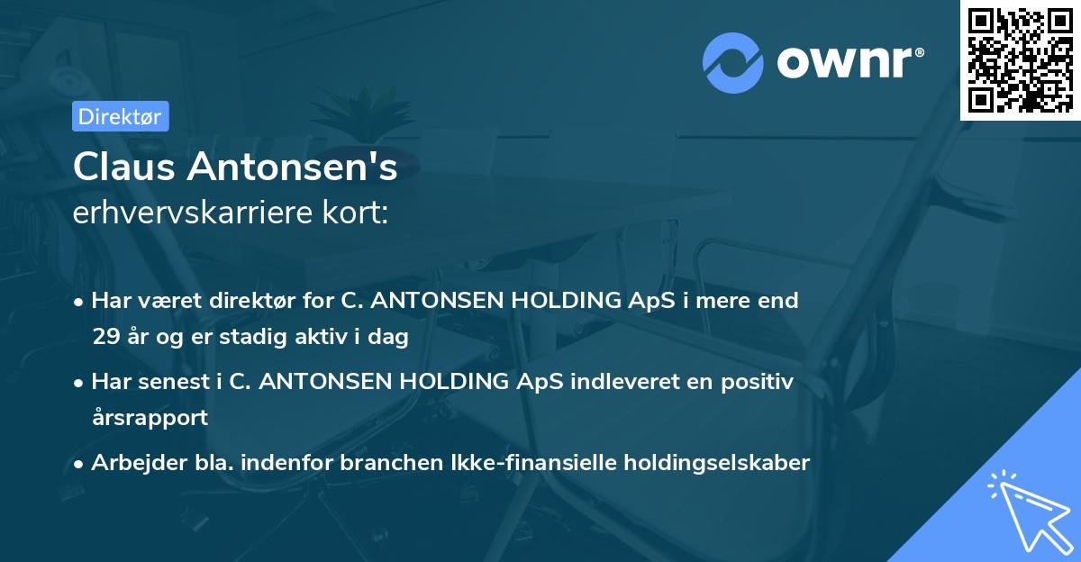 Claus Antonsen's erhvervskarriere kort