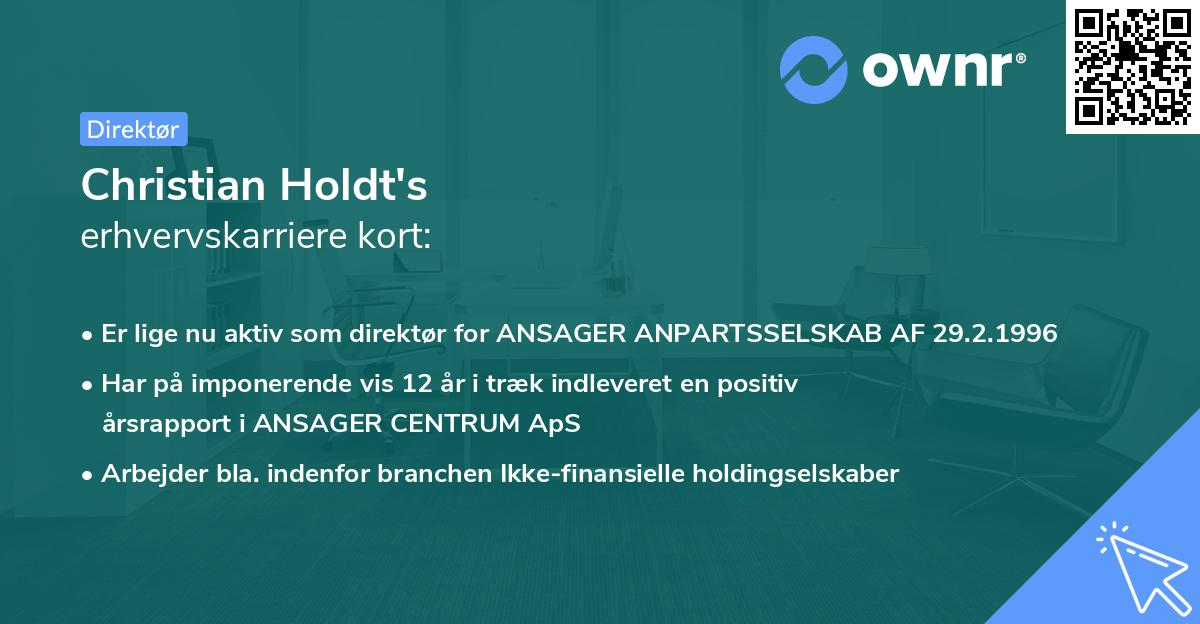 Christian Holdt's erhvervskarriere kort