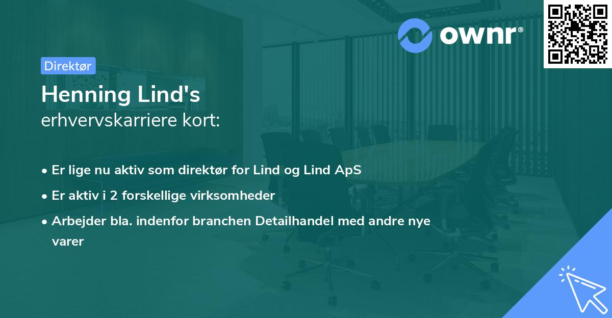 Henning Lind's erhvervskarriere kort