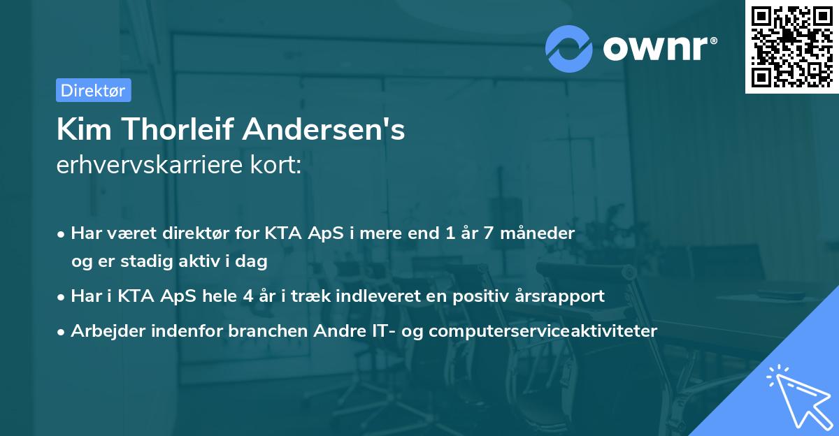 Kim Thorleif Andersen's erhvervskarriere kort