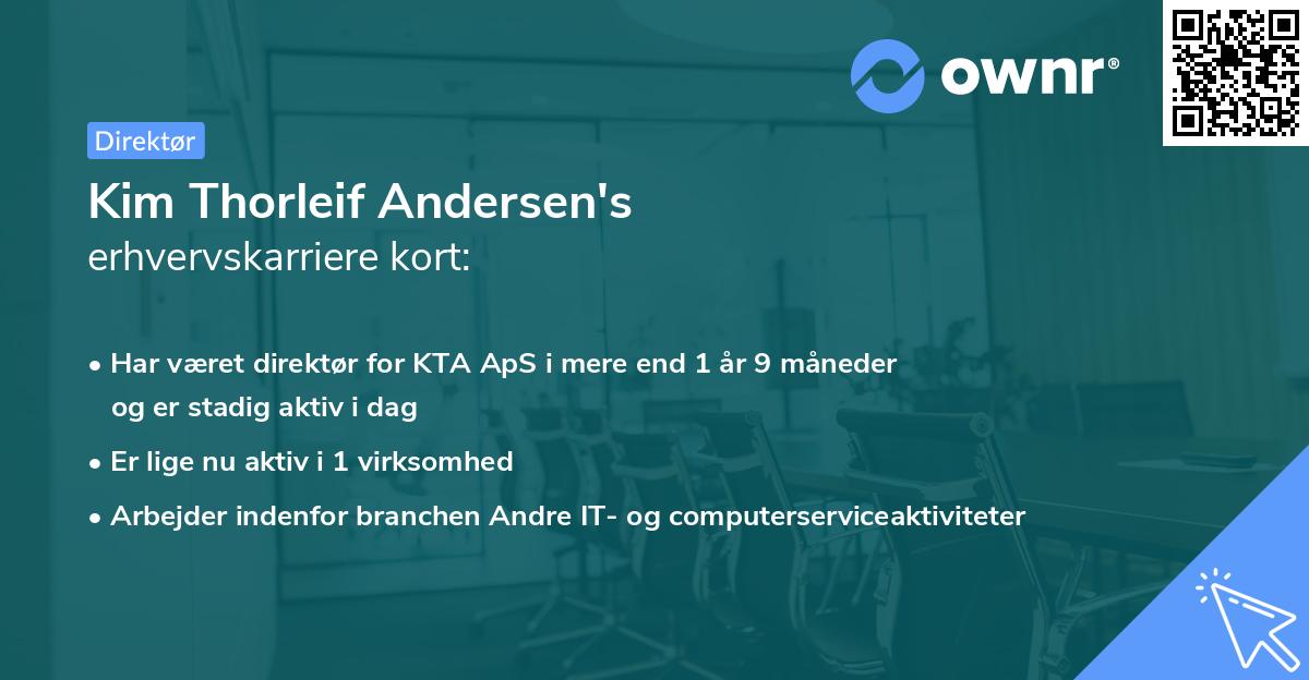Kim Thorleif Andersen's erhvervskarriere kort