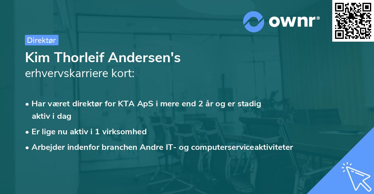 Kim Thorleif Andersen's erhvervskarriere kort