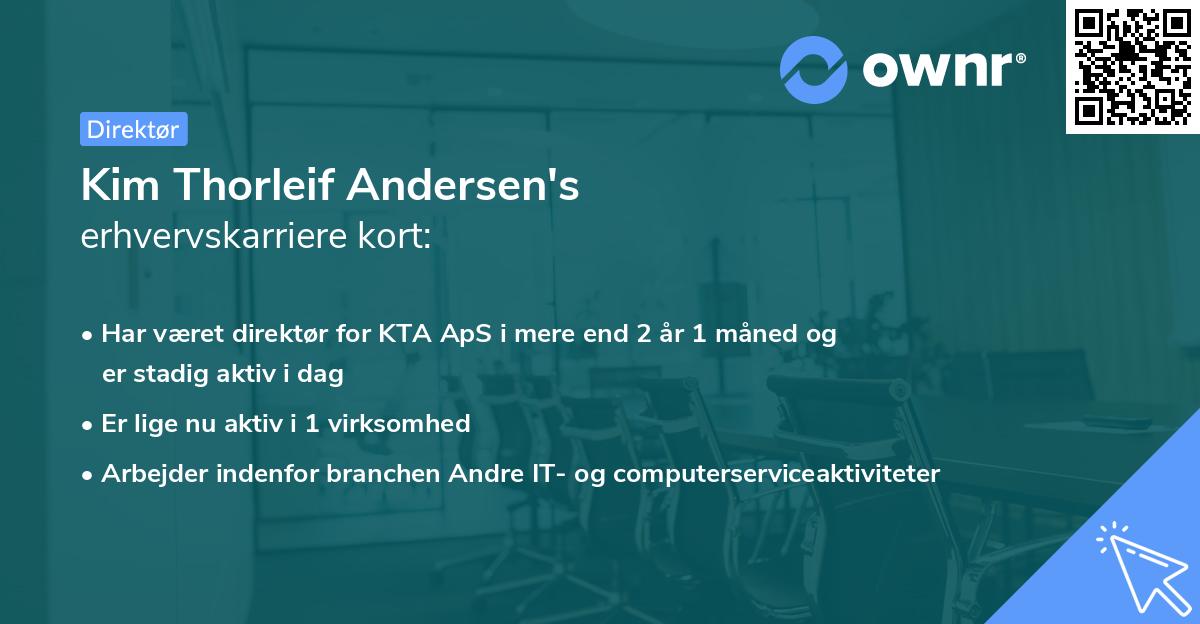 Kim Thorleif Andersen's erhvervskarriere kort