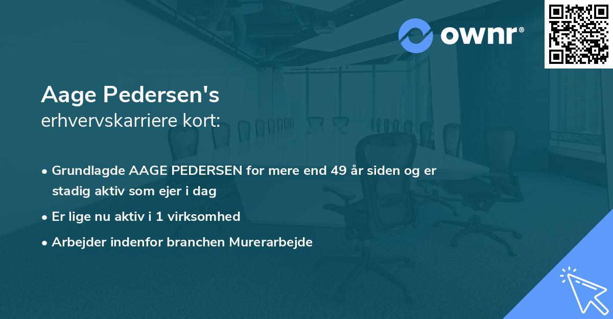Aage Pedersen's erhvervskarriere kort