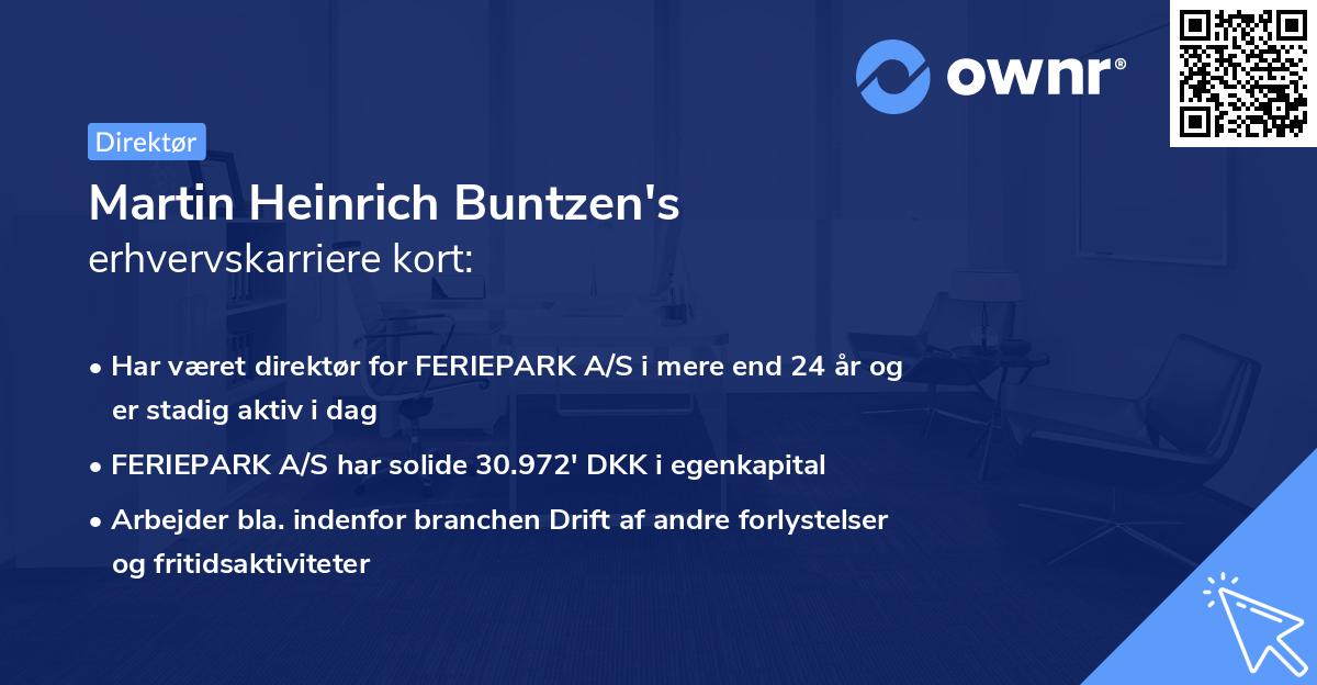 Martin Heinrich Buntzen's erhvervskarriere kort