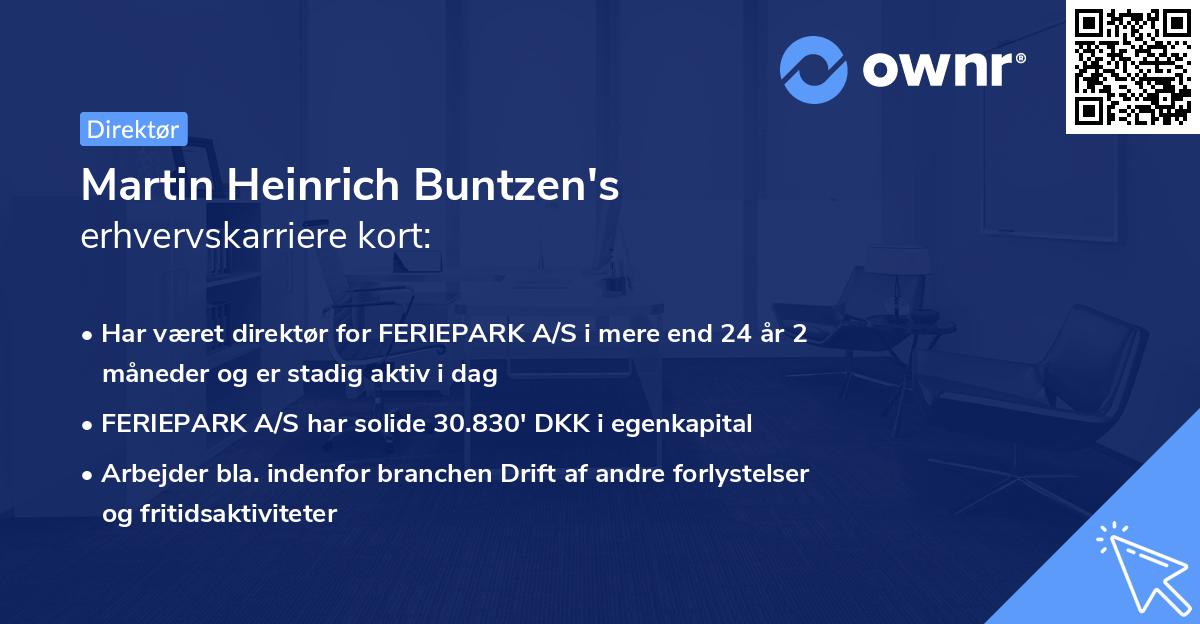 Martin Heinrich Buntzen's erhvervskarriere kort