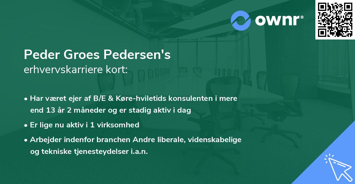 Peder Groes Pedersen's erhvervskarriere kort