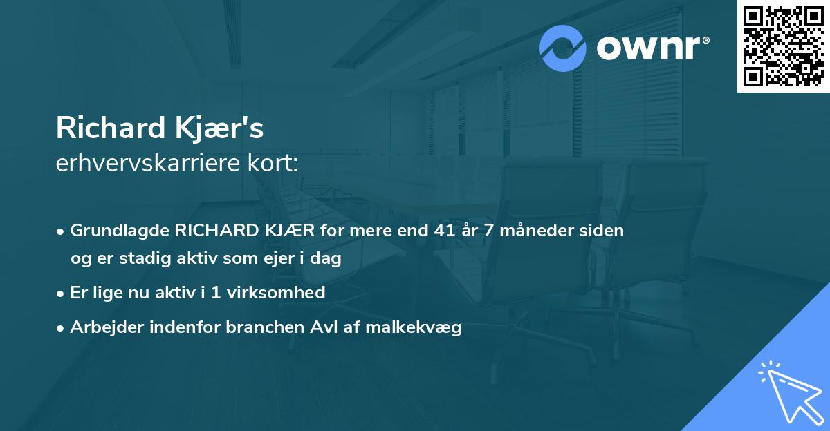 Richard Kjær's erhvervskarriere kort