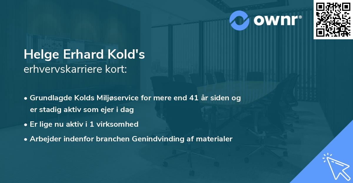 Helge Erhard Kold's erhvervskarriere kort