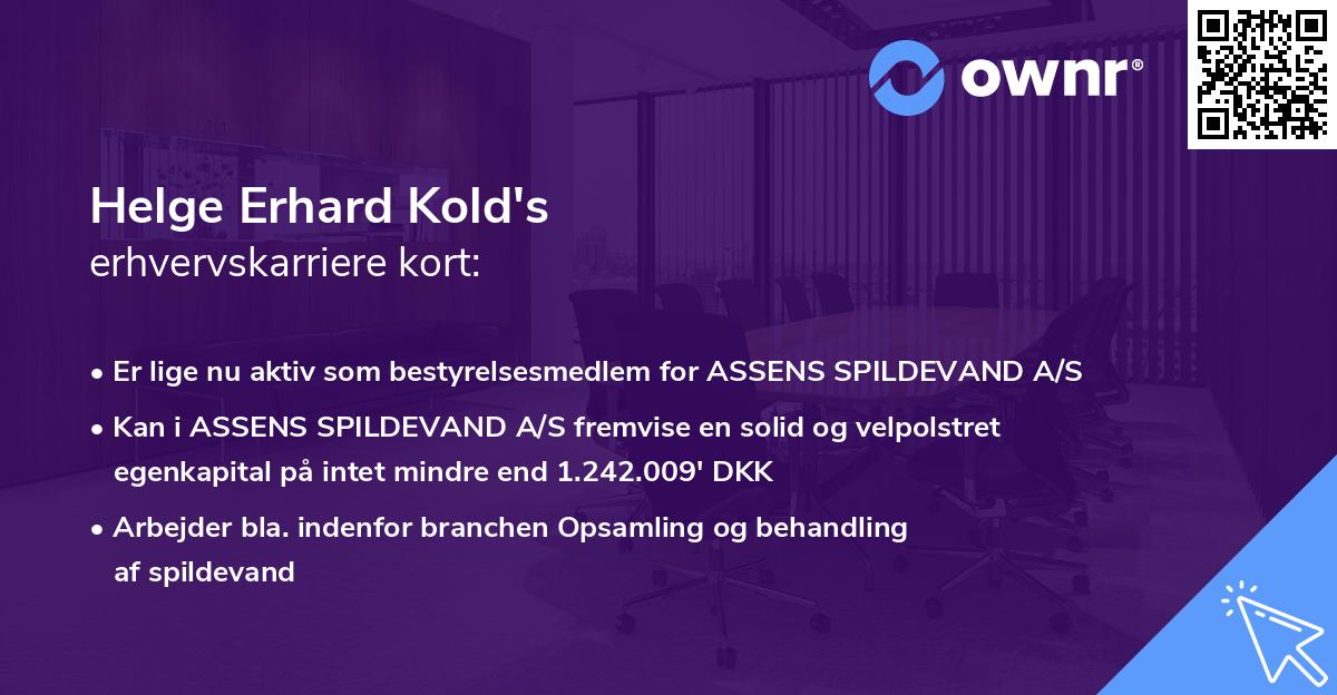 Helge Erhard Kold's erhvervskarriere kort