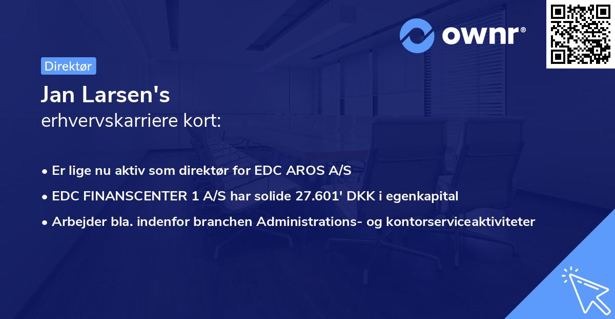 Jan Larsen's erhvervskarriere kort