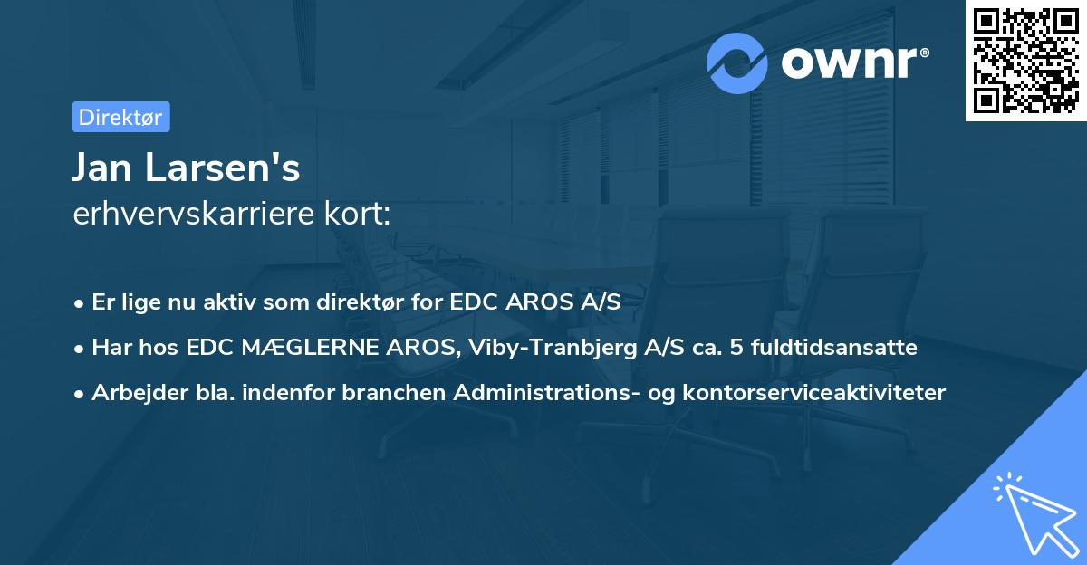 Jan Larsen's erhvervskarriere kort