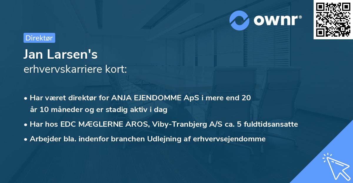 Jan Larsen's erhvervskarriere kort