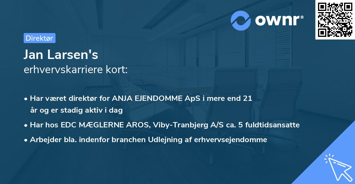 Jan Larsen's erhvervskarriere kort