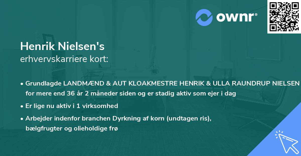 Henrik Nielsen's erhvervskarriere kort