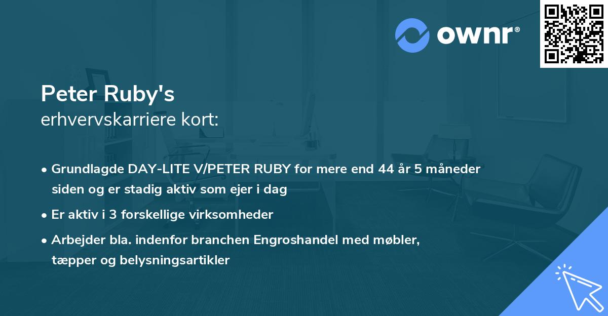 Peter Ruby's erhvervskarriere kort