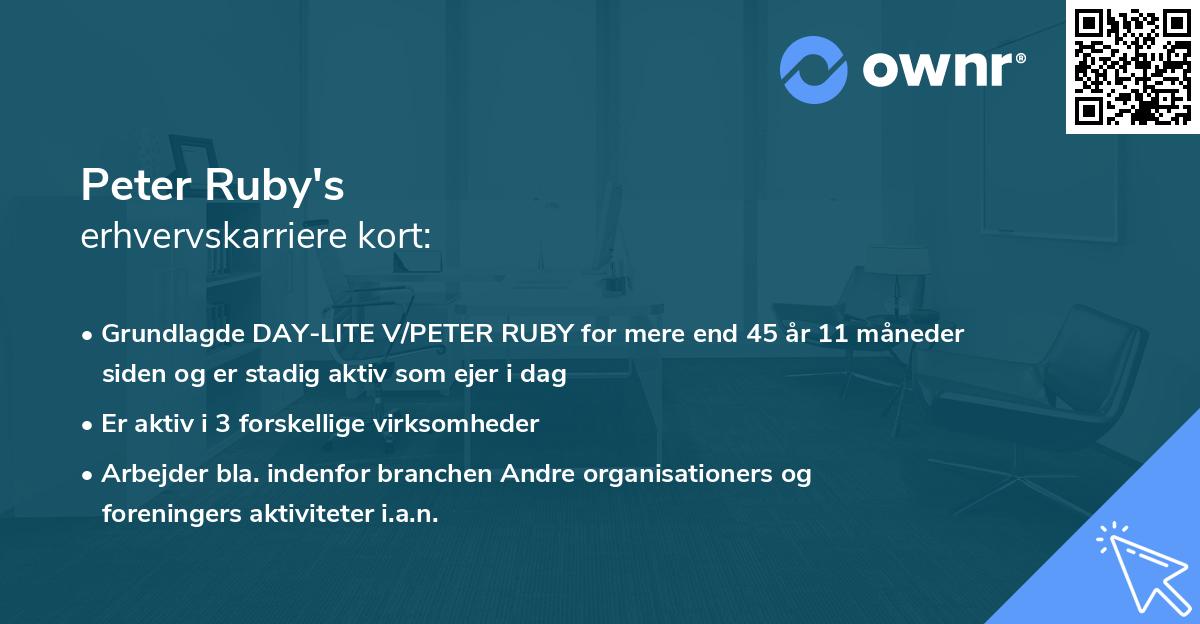 Peter Ruby's erhvervskarriere kort