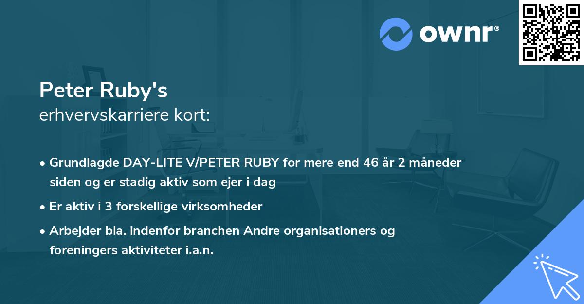 Peter Ruby's erhvervskarriere kort