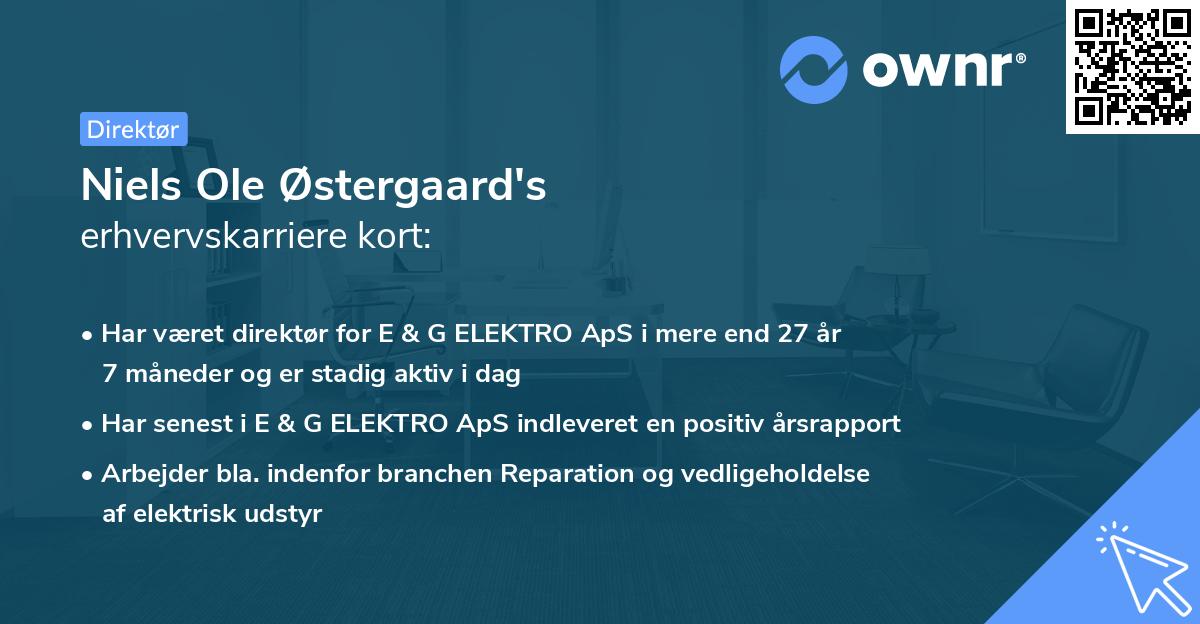 Niels Ole Østergaard's erhvervskarriere kort