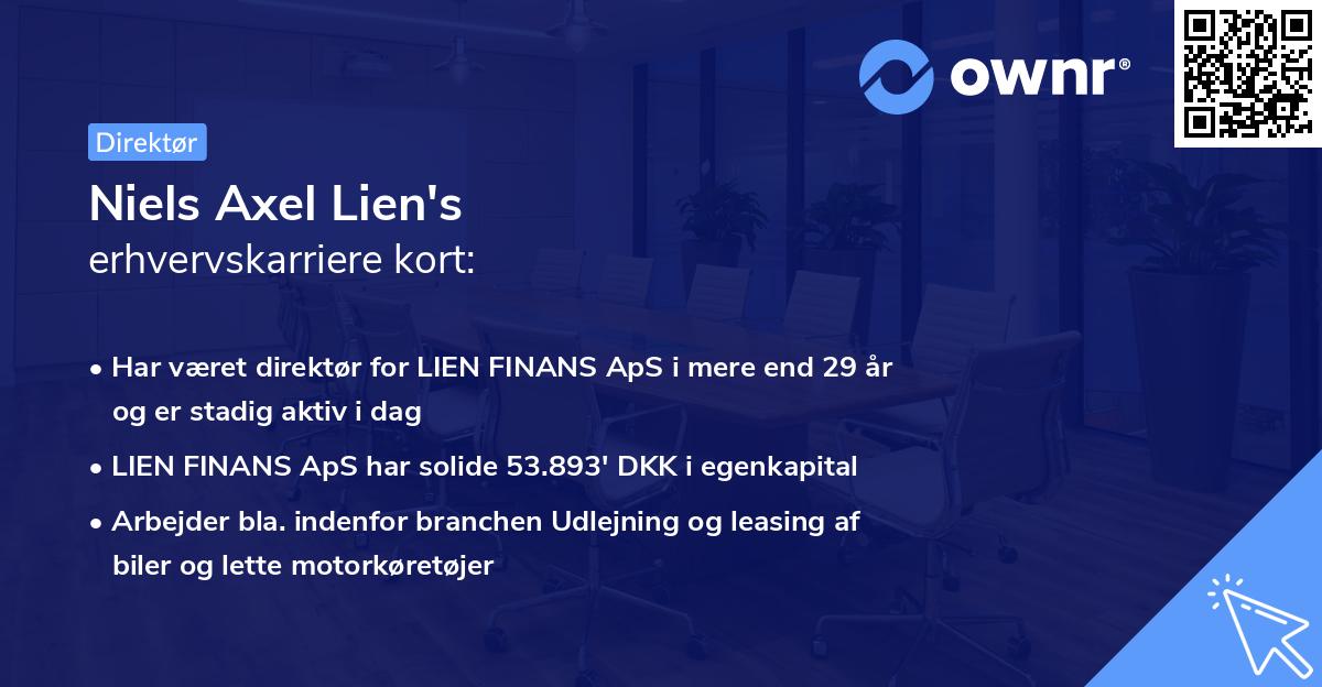 Niels Axel Lien's erhvervskarriere kort