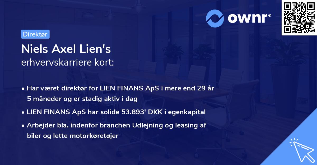 Niels Axel Lien's erhvervskarriere kort