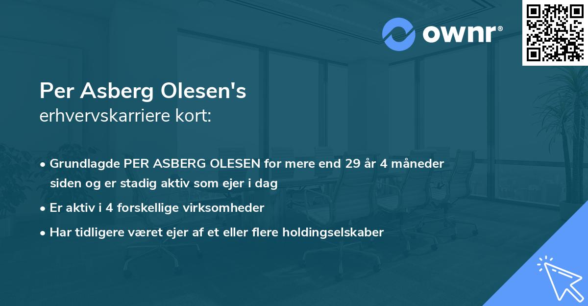 Per Asberg Olesen's erhvervskarriere kort