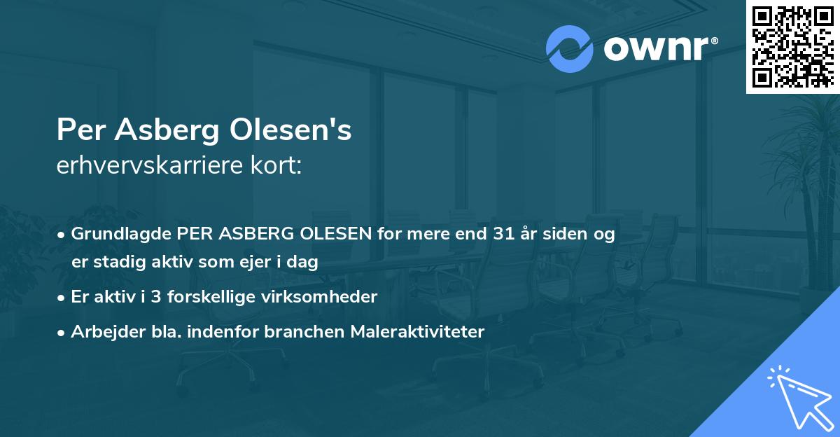 Per Asberg Olesen's erhvervskarriere kort