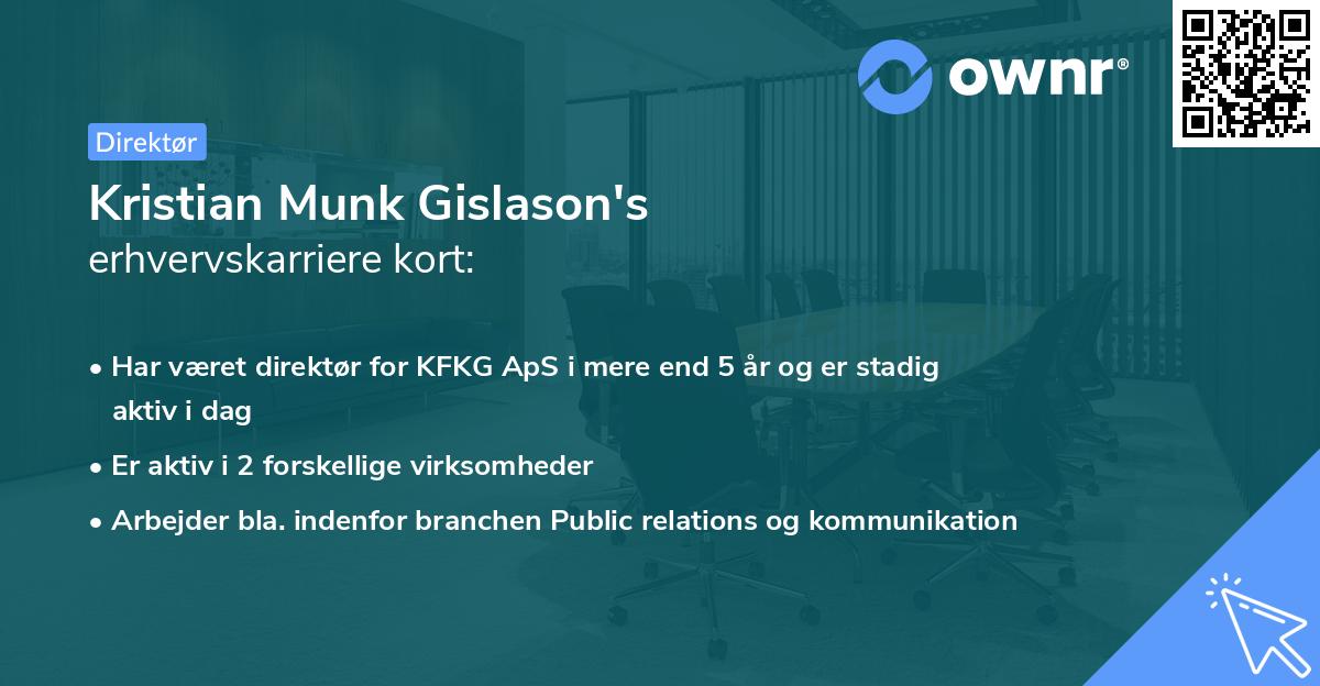 Kristian Munk Gislason's erhvervskarriere kort