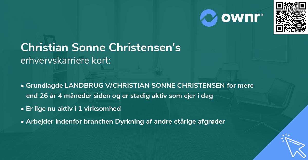 Christian Sonne Christensen's erhvervskarriere kort